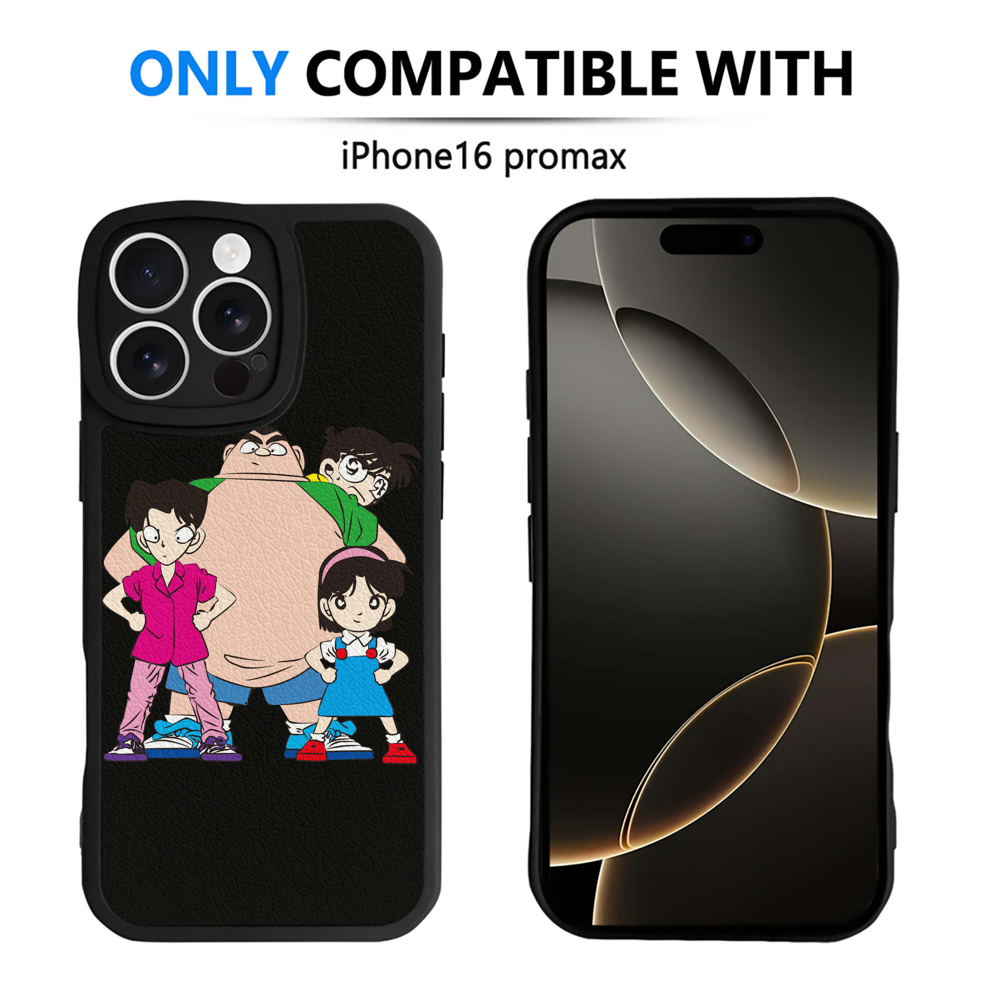 （画像用） 名探偵コナン Detective Conan 【iPhone 16シリーズ対応】シリコンスマホケース（レザー調） 材質：シリコン